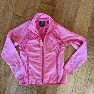 Ariat Girls Size Medium Bright Pink Knit Full Zip Jacket with zipup pockets